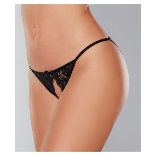 Adore Luv Black Strappy Open Front Panty for Seductive Appeal