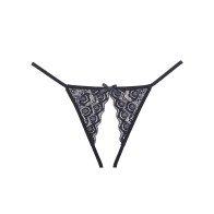 Adore Luv Black Strappy Open Front Panty for Seductive Appeal