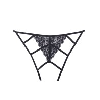 Adore Luv Black Strappy Open Front Panty for Seductive Appeal