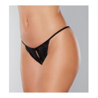 Adore Secrets Panty Abierto de Encaje Negro O/S