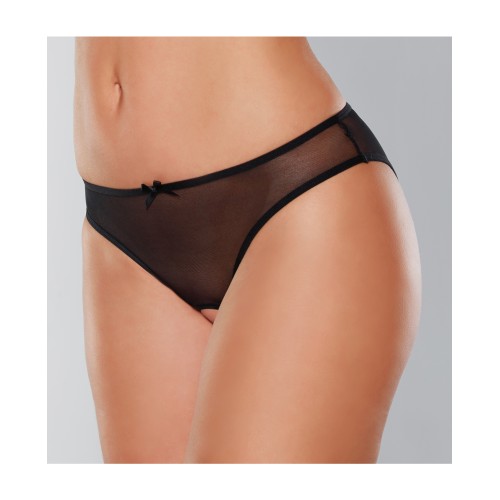 Adore Wild Nite Mesh Open Back Panty - Black O/S