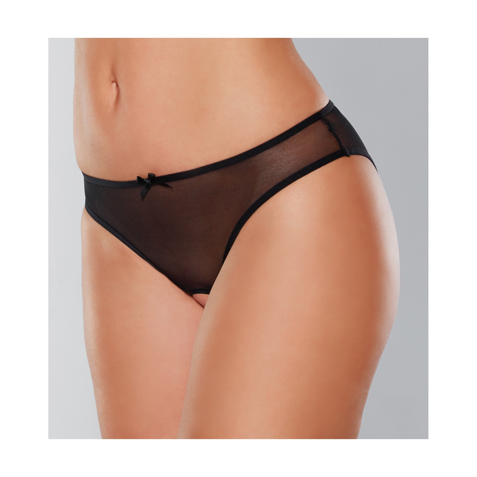 Adore Wild Nite Mesh Open Back Panty - Black O/S