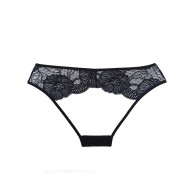 Panty Abierto de Malla y Encaje Adore Kiss Negro T. Única