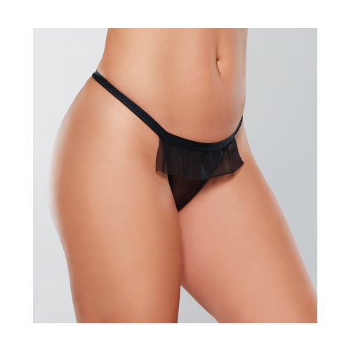 Adore Panty de Malla Negra con Lazo Abierto O/S