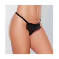 Adore Panty de Malla Negra con Lazo Abierto O/S