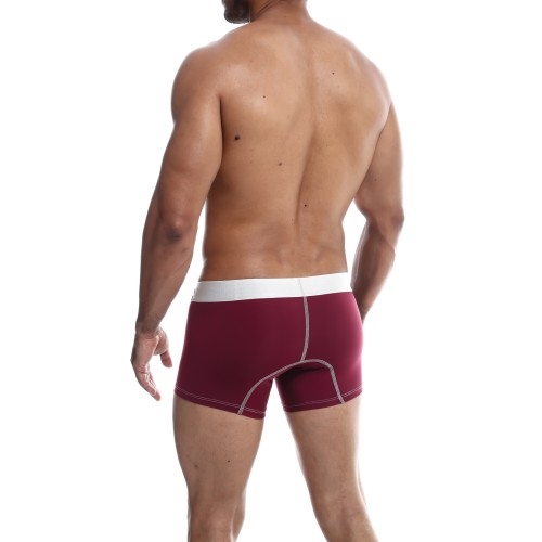 Male Basics Performance Boxer Burgundy Size SM