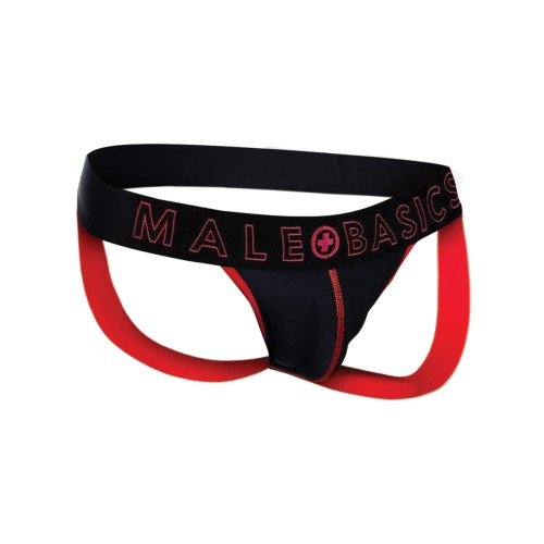 Male Basics Neon Jockstrap Red Medium