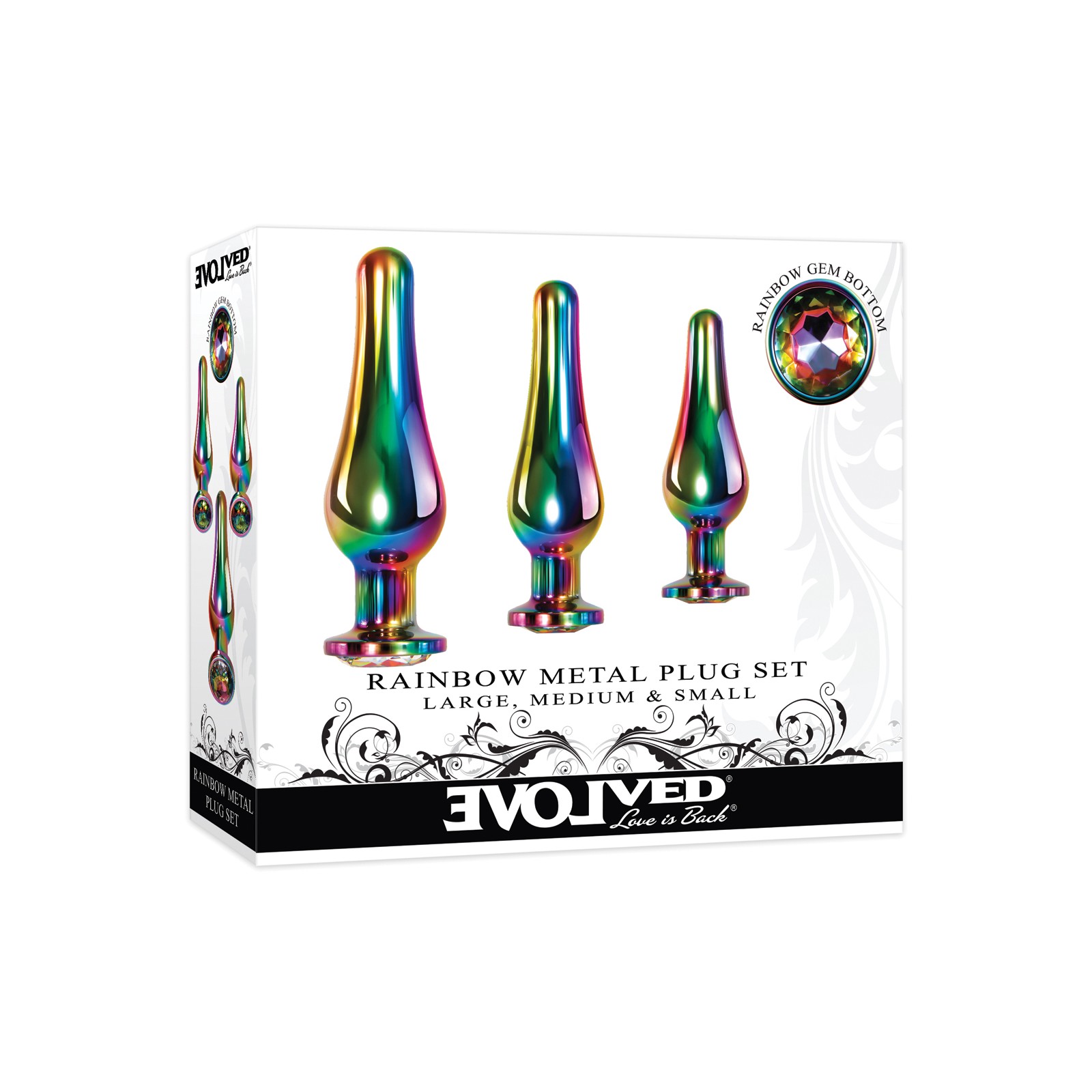 Evolved Rainbow Metal Anal Plug Set