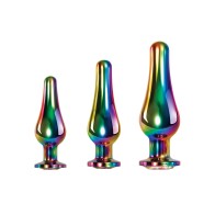 Evolved Rainbow Metal Anal Plug Set