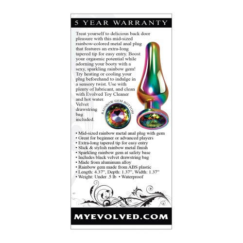 Evolved Rainbow Medium Metal Anal Plug