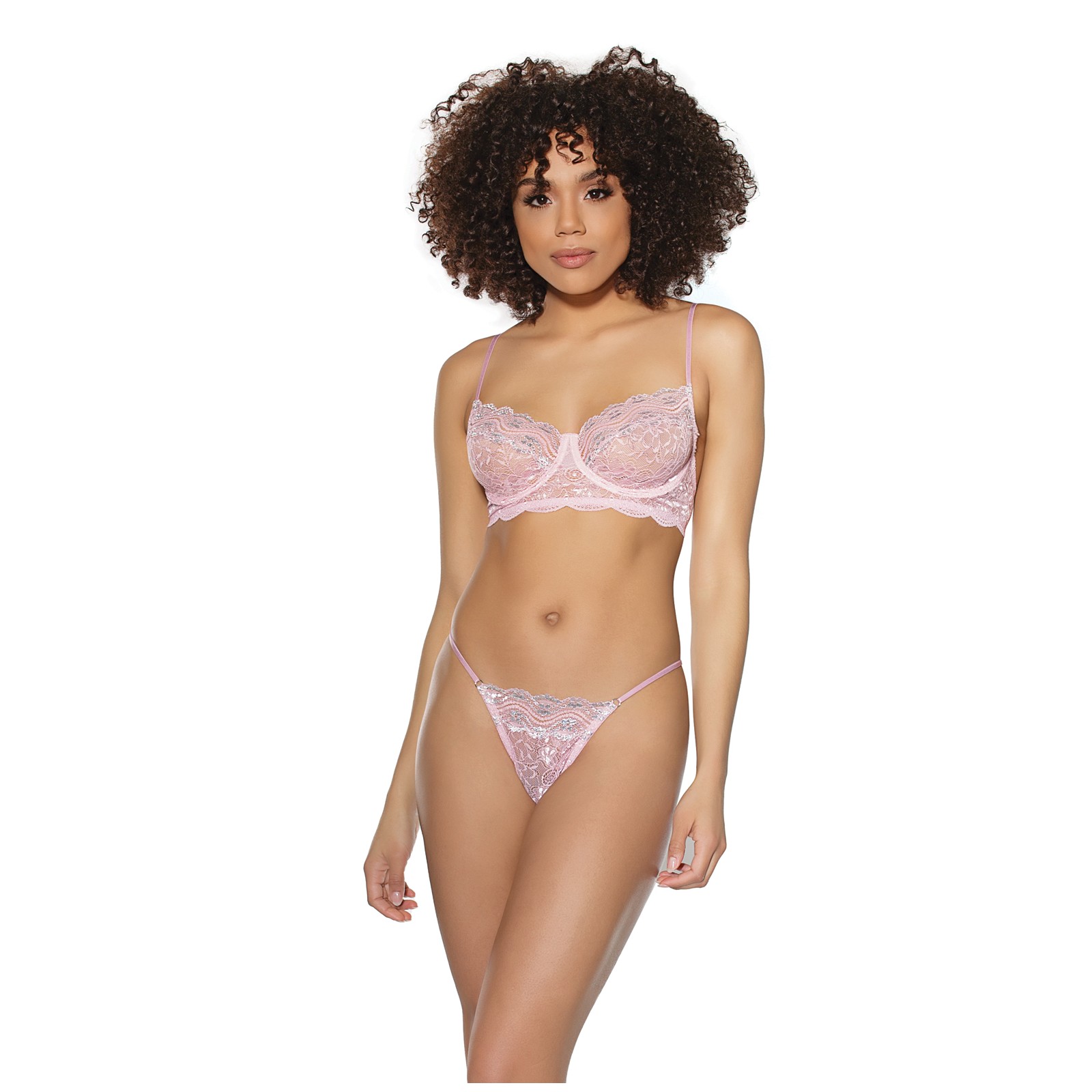 Crystal Pink Bra & G-String Set - Glamour Essentials