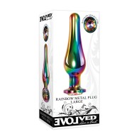 Large Rainbow Metal Anal Plug - Evolved