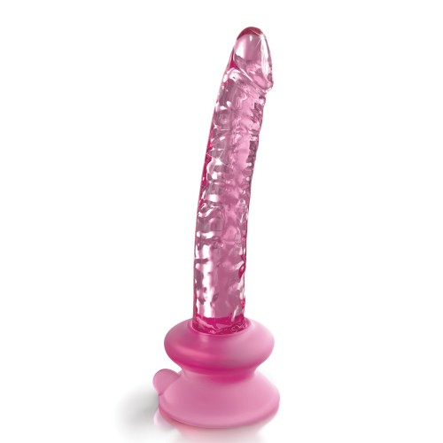 Icicles No. 86 Pink Glass Massager with Suction Cup