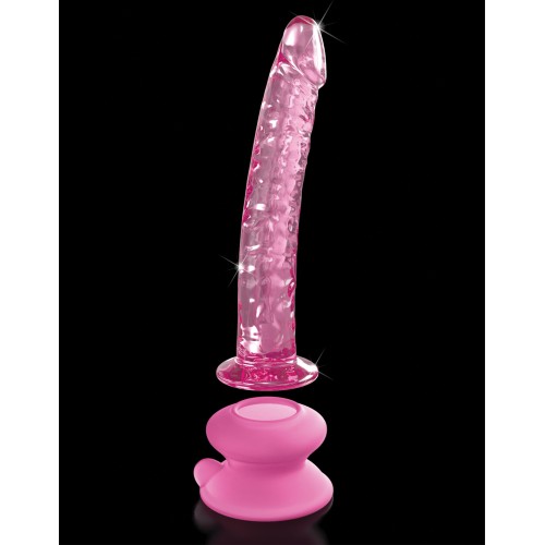 Icicles No. 86 Pink Glass Massager with Suction Cup