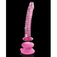 Icicles No. 86 Pink Glass Massager with Suction Cup