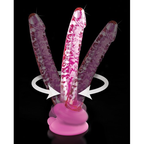 Icicles No. 86 Pink Glass Massager with Suction Cup