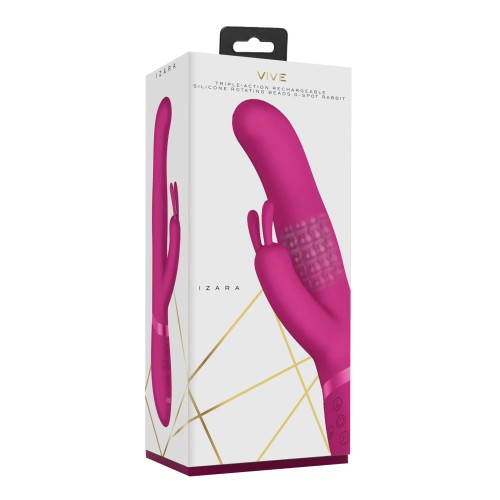 Shots Vive Izara Vibrador Conejito con Perlas Rotativas Rosa