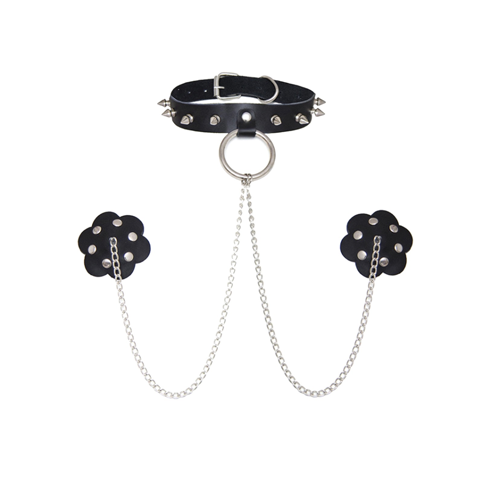 Neva Nude Burlesque Chain Choker Pasties Set