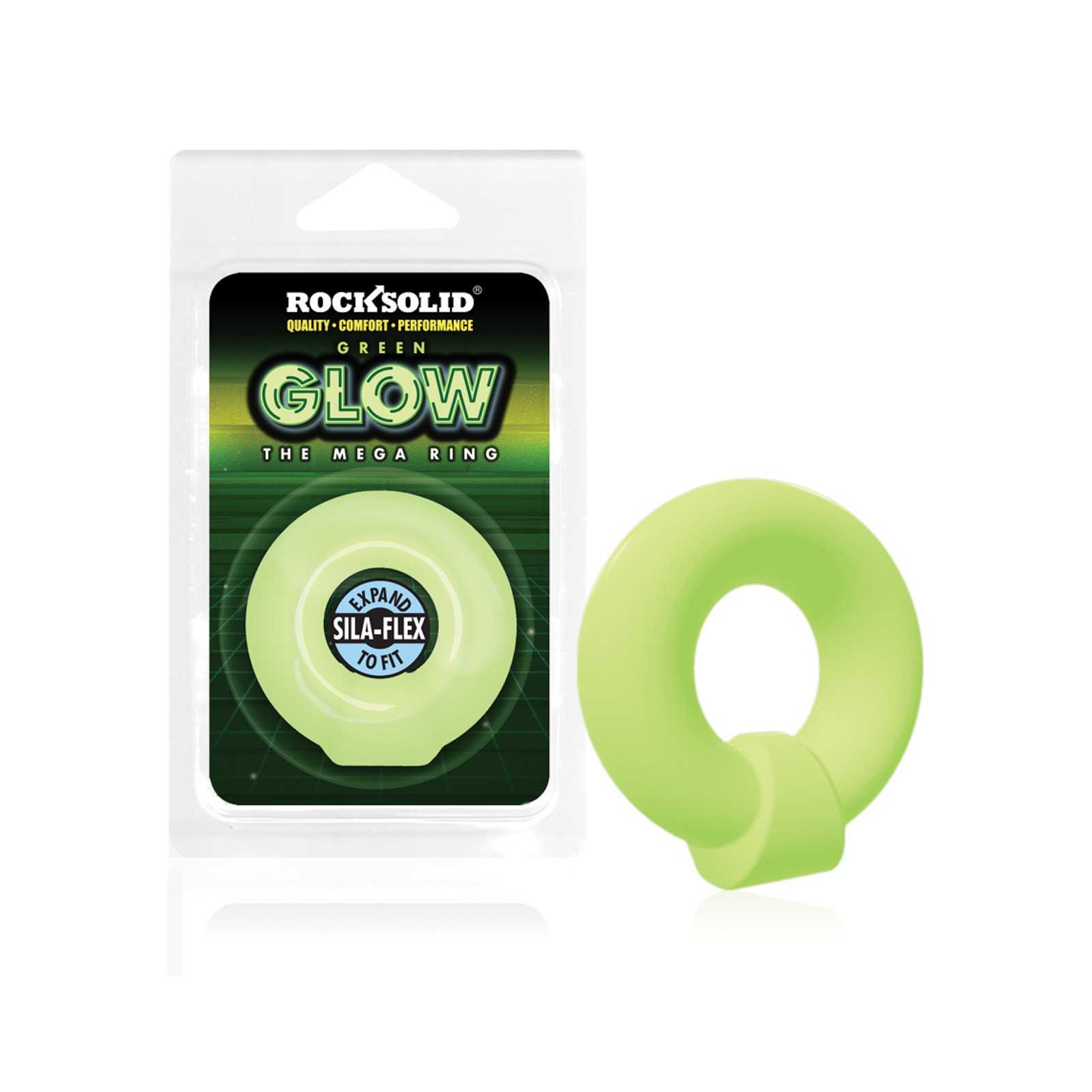 Mega Ring Glow in the Dark Rock Solid - Verde