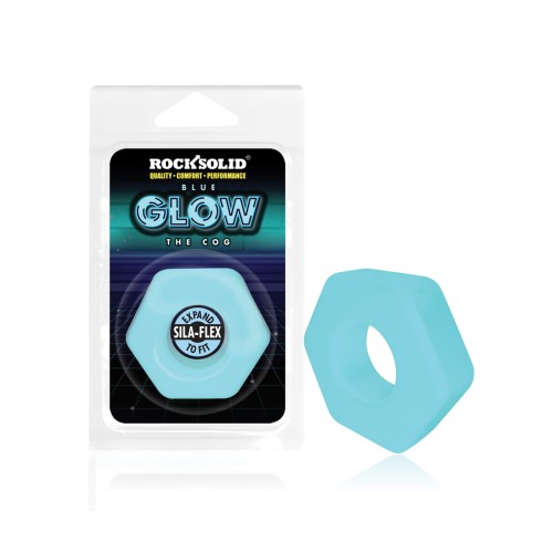 Rock Solid Glow in the Dark Cog Ring Blue