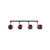 Saffron Spreader Bar Cuff Set Red Black