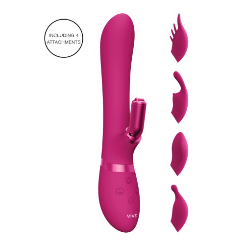 Shots Vive Chou G-Spot Rabbit con Accesorios de Estimulación Clitoriana Intercambiables - Rosa