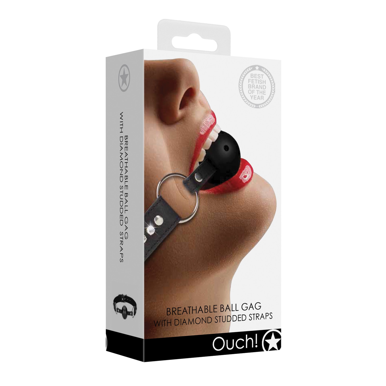 Gag de Bola Transpirable Ouch Diamond Negro