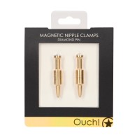 Shots Ouch Magnetic Nipple Clamps - Gold