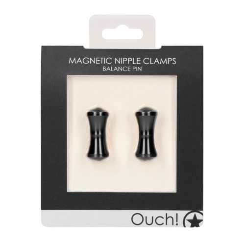 Shots Ouch Balance Pin Magnetic Nipple Clamps Black