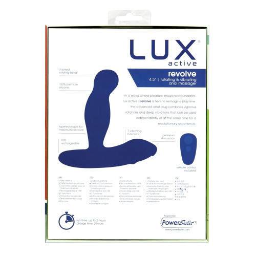 Masajeador Anal Giratorio y Vibrante Lux Active - Azul Oscuro