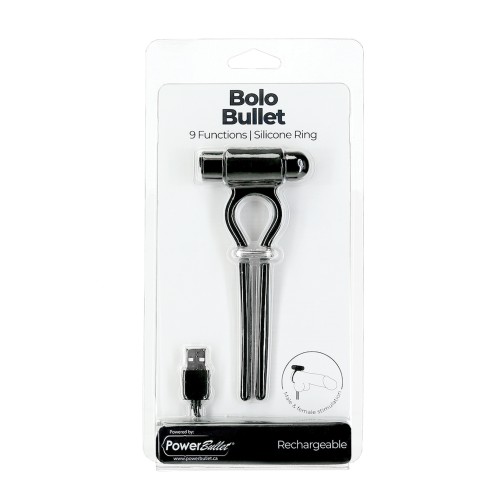 Bolo Bullet Vibrating Adjustable Cock Tie - Black