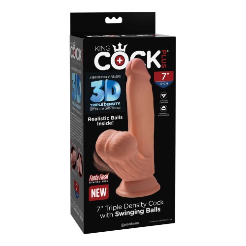 King Cock Plus 7-Inch Triple Density Cock with Swinging Balls