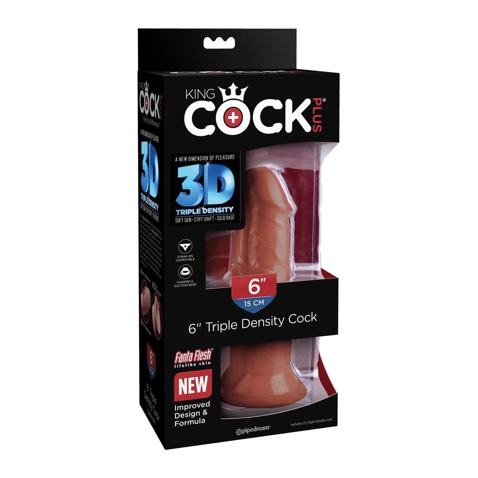 King Cock Plus 6" Pene de Triple Densidad - Marrón