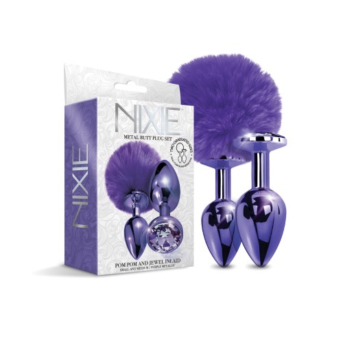 Nixie Metal Butt Plug Set - Purple Metallic for Exploration