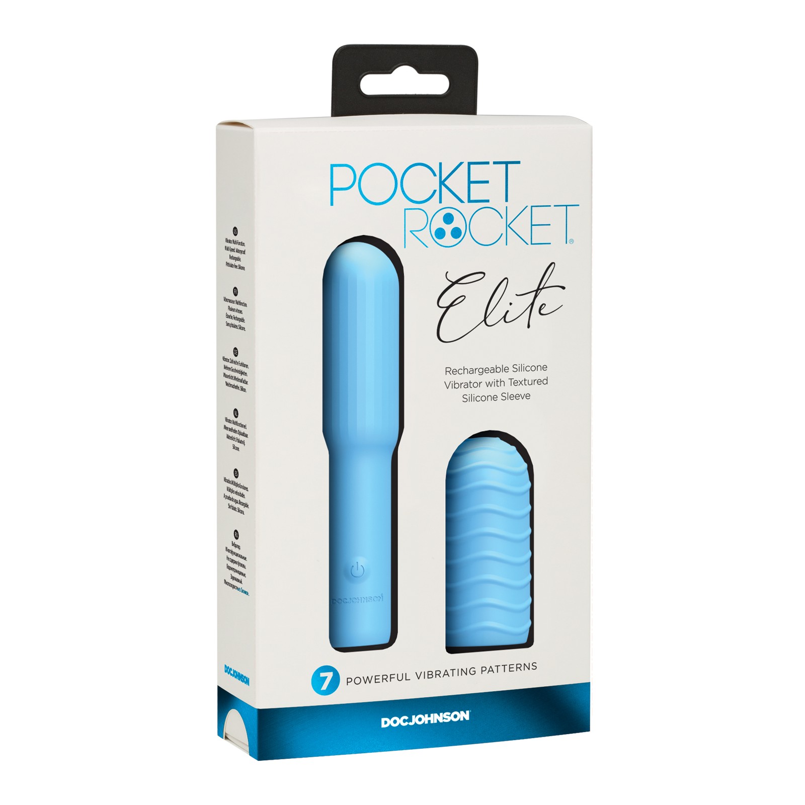 Pocket Rocket Elite Recargable Azul Cielo para Placer Intenso