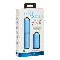 Pocket Rocket Elite Recargable Azul Cielo para Placer Intenso