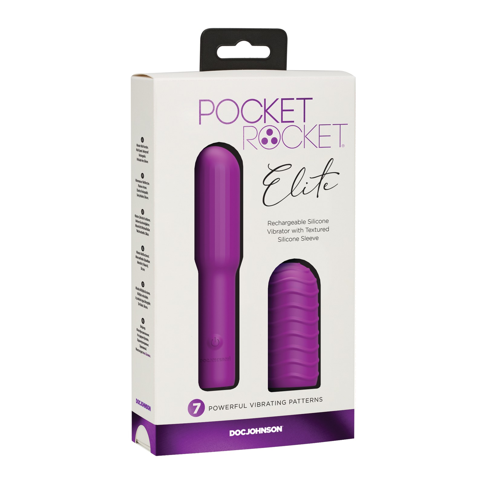 Pocket Rocket Elite Recargable con Manga Removible - Púrpura