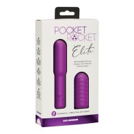 Pocket Rocket Elite Recargable con Manga Removible - Púrpura