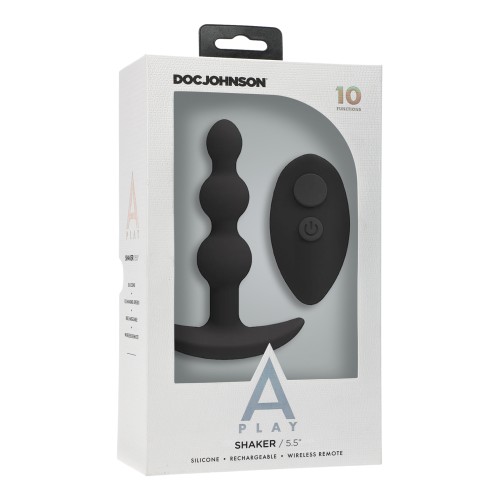 A Play Beaded Rechargeable Silicone Anal Plug Black