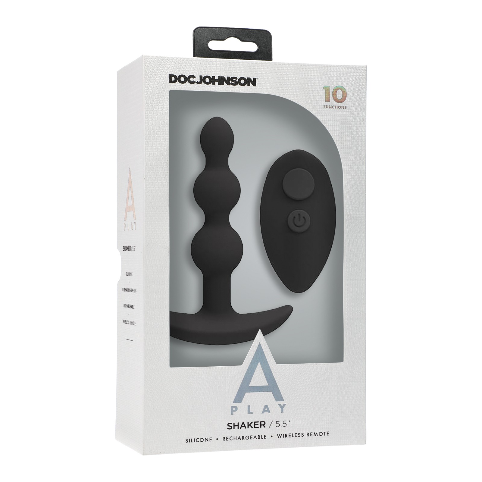 A Play Beaded Rechargeable Silicone Anal Plug Black