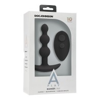 A Play Beaded Rechargeable Silicone Anal Plug Black