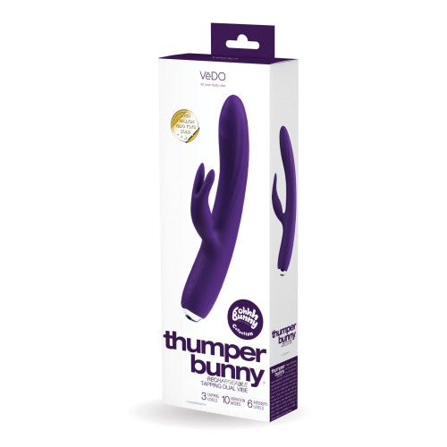 VeDO Thumper Bunny Vibrador Doble Recargable Púrpura Profundo