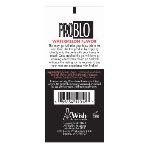 Pro Blo Oral Pleasure Gel Watermelon