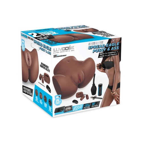 Luvdollz Pussy & Ass Recargable con Control Remoto - Mocha