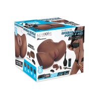 Luvdollz Pussy & Ass Recargable con Control Remoto - Mocha