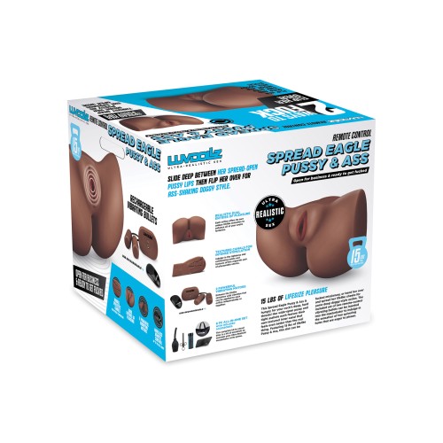 Luvdollz Pussy & Ass Recargable con Control Remoto - Mocha