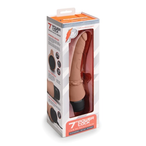 Powercocks Vibrador Anal Realista de 7 Slim Mocha