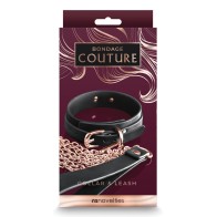 Bondage Couture Collar and Leash Set Black