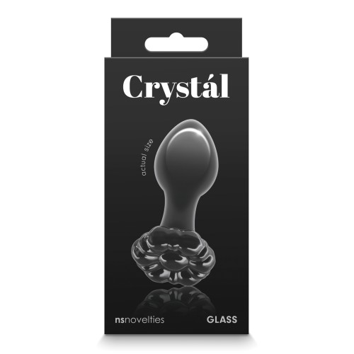 Crystal Flower Butt Plug Black