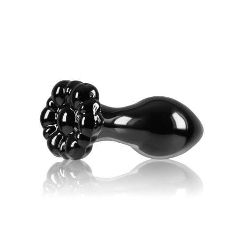 Crystal Flower Butt Plug Black